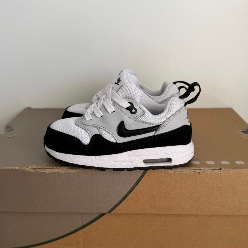 Nike Airmax 1 Easyon White/Black Toddler Sneakers- SZ 7 C - Picture 2 of 11